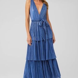 Sabina Musayev Alma Midi Dress Blue (Sz M)